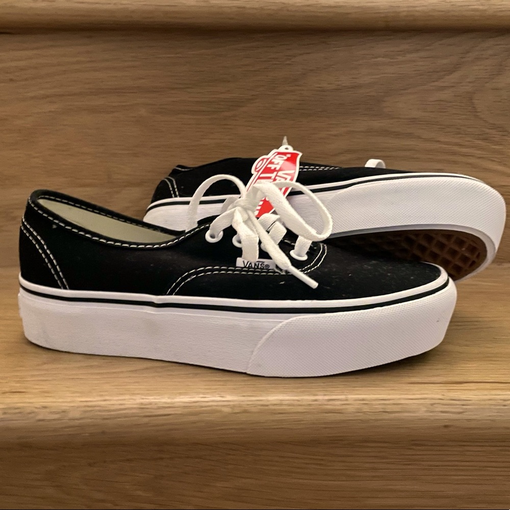 NWT Vans Black Authentic Platform 2.0 Size 7 Women, Size 5.5 Boys